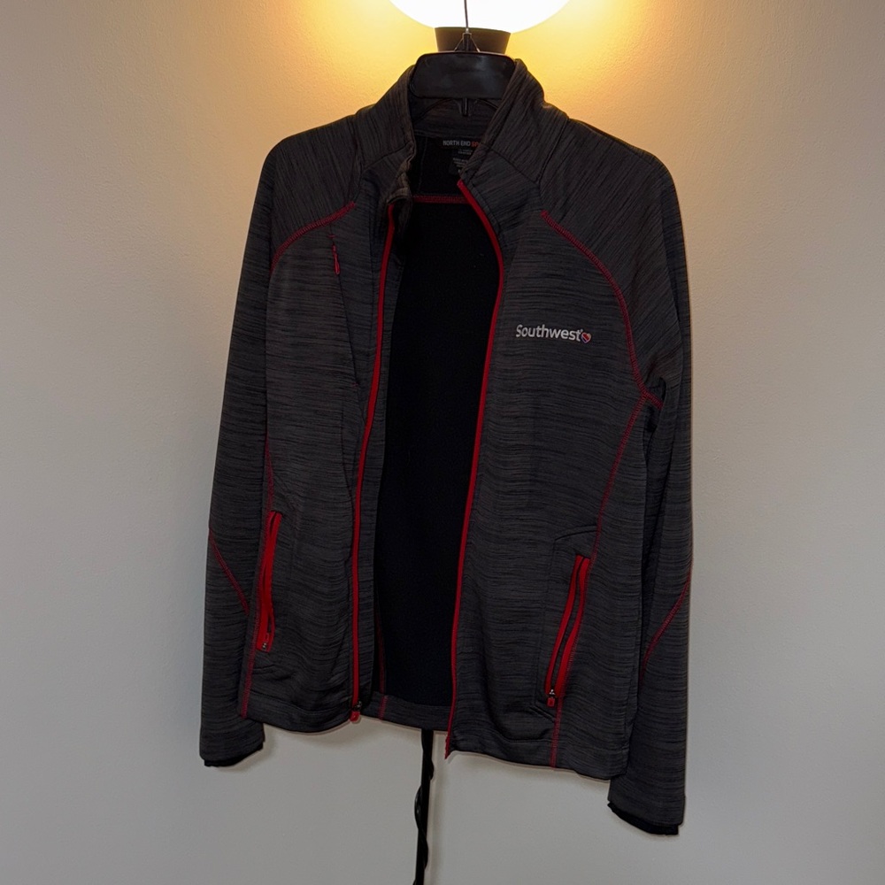 Dark Grey and Red Men's Jacket with thumb holes (Southwest Airlines)